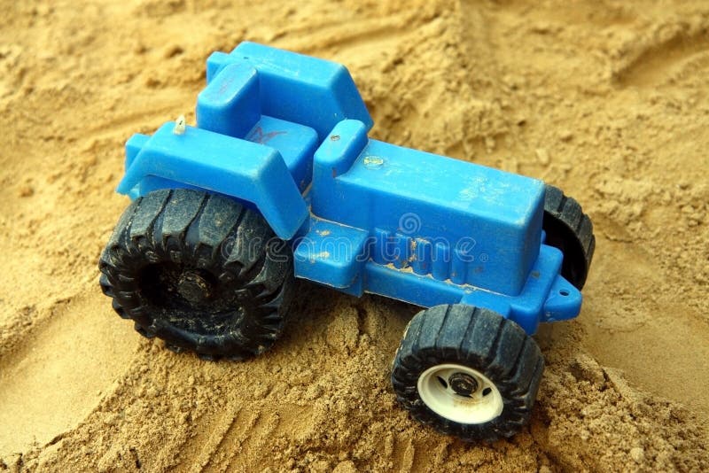 Small Blue Children Tractor Toy Stock Image Image of auto, isolated
