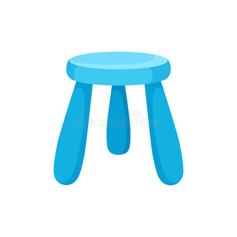 Small blue kid chair with round seat. Furniture for kindergarten or children room. Interior object. Flat vector icon vector illustration Small blue kid chair with round seat. Furniture for kindergarten or children room. Interior object. Flat vector icon vector illustration