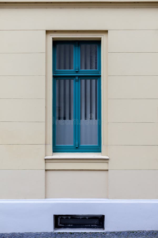 A small blue rectangular window royalty free stock photo