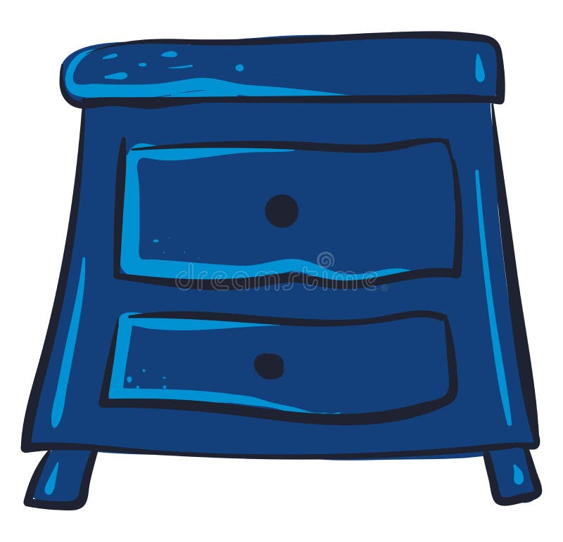 Small Low Bedside Table With Two Drawers With Golden Handles. Classic