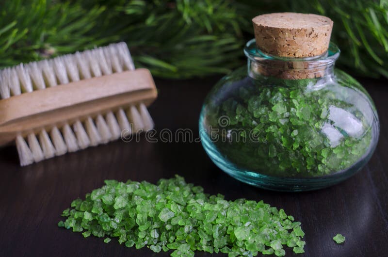 Small bottle of bath salt stock photo. Image of cosmetic 46831952