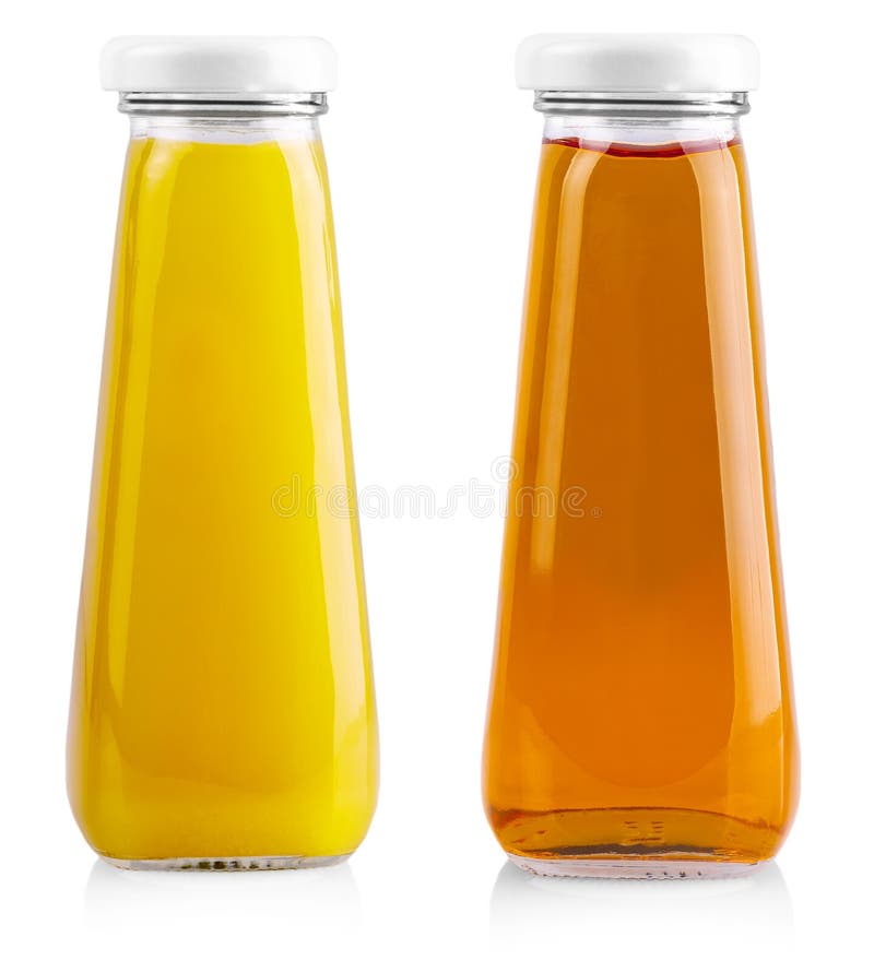 Natural Fresh Orange Juice Small Bottles Fresh Orange Stock Photos