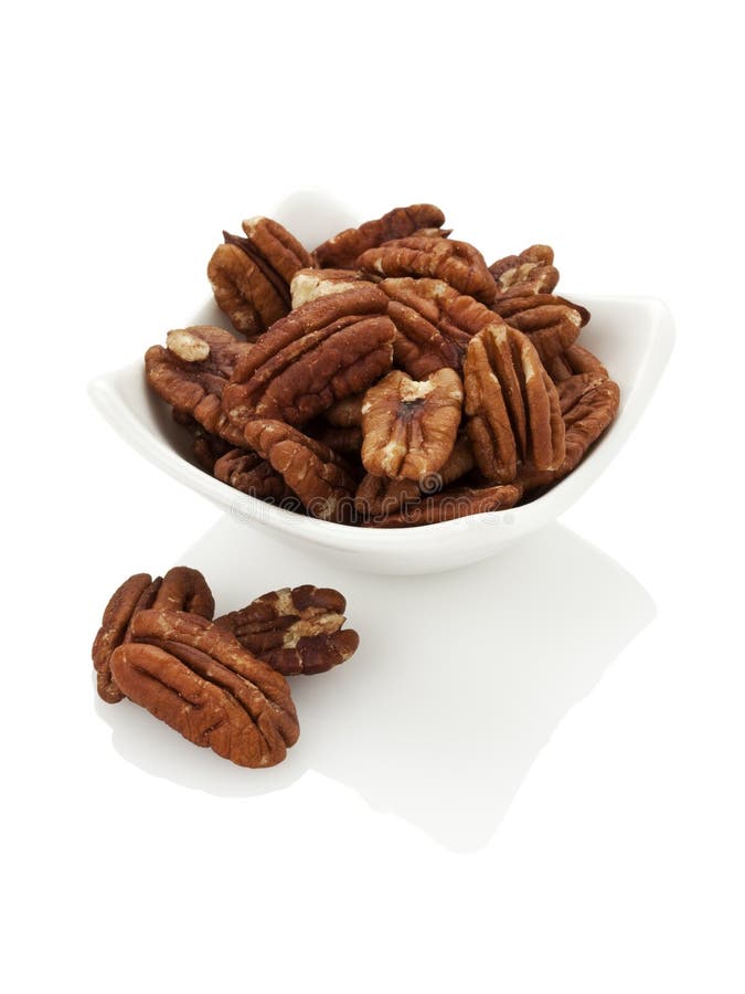 Small Bowl Of Pecan Nuts Isolated Stock Image Image of background, food 16093071