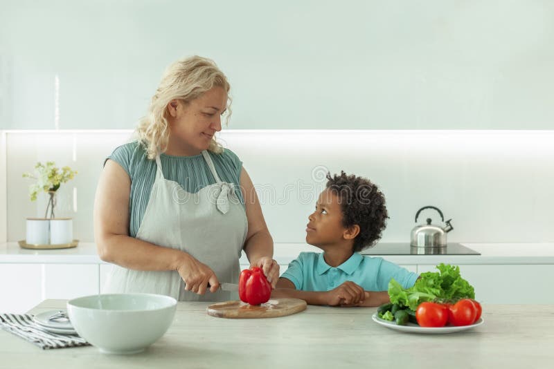 Black Kid Mom Kitchen Stock Photo by ©Rawpixel 193321706