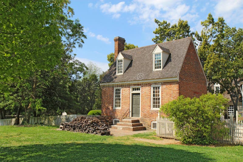 A Small Brick Building in Colonial Williamsburg, Virginia Editorial