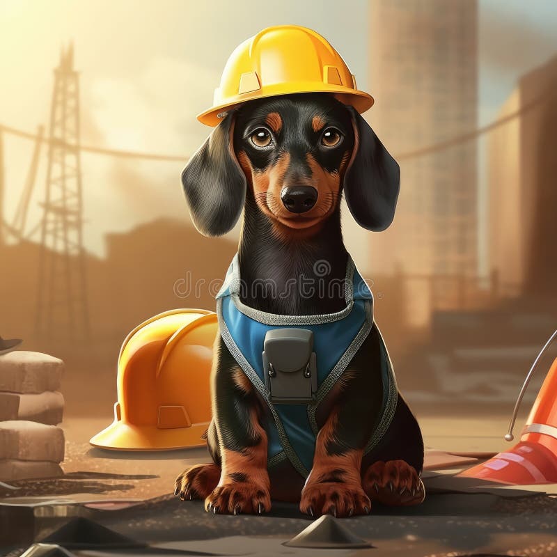 Dog Construction Hard Hat Stock Illustrations – 162 Dog Construction ...