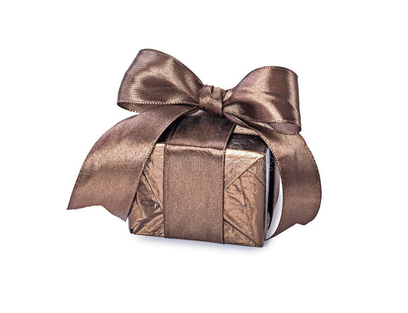 Small Brown Gift Box Isolated on White Stock Photo Image of retail