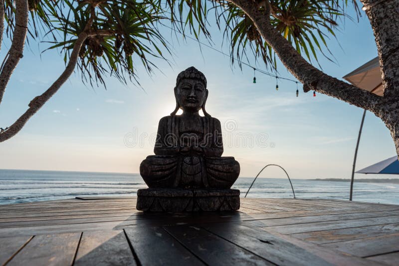 Buddha Statue on a Table in Bali Stock Image Image of buddha