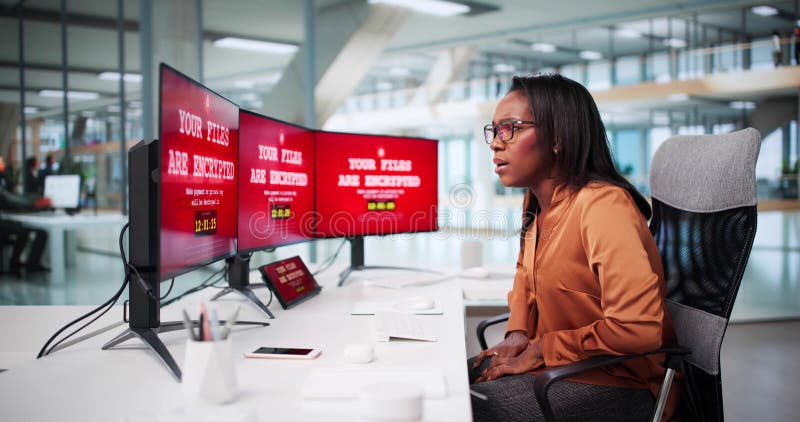 Small Business Owner Faces Cyber Attack royalty free stock photo