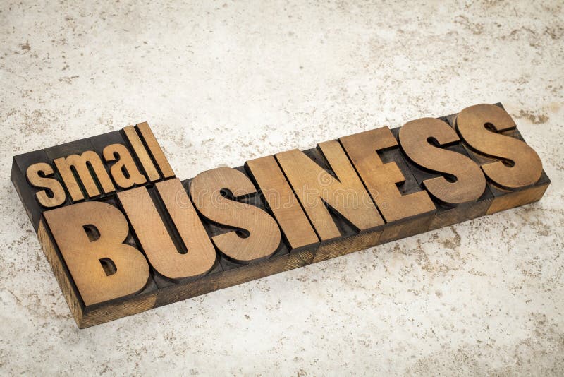 Small business in wood type royalty free stock image