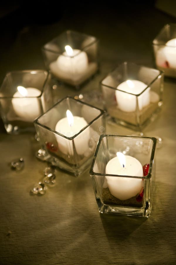 Small candles lit stock photo. Image of romance, year 65517732