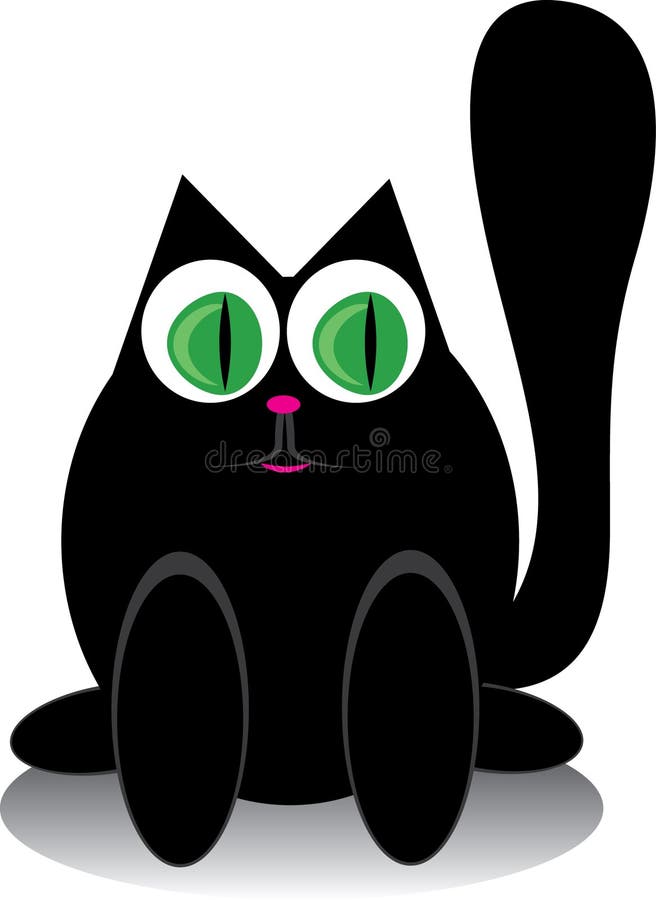 Small cartoon black cat