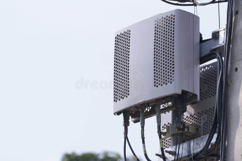 Small Cell/3G, 4G, 5G. Micro Base Station or Base Transceiver Station. Wireless Communication Antenna Transmitter. Development of communication system in urban area. Small Cell/3G, 4G, 5G. Micro Base Station or Base Transceiver Station. Wireless Communication Antenna Transmitter. Development of communication system in urban area.