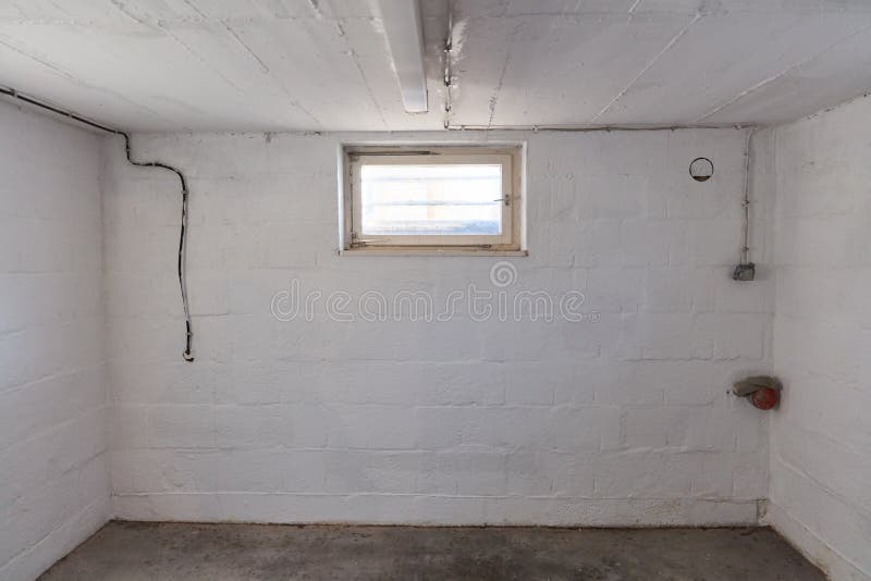 Small Cellar Room with a Cellar Window in the Cellar of the House Stock