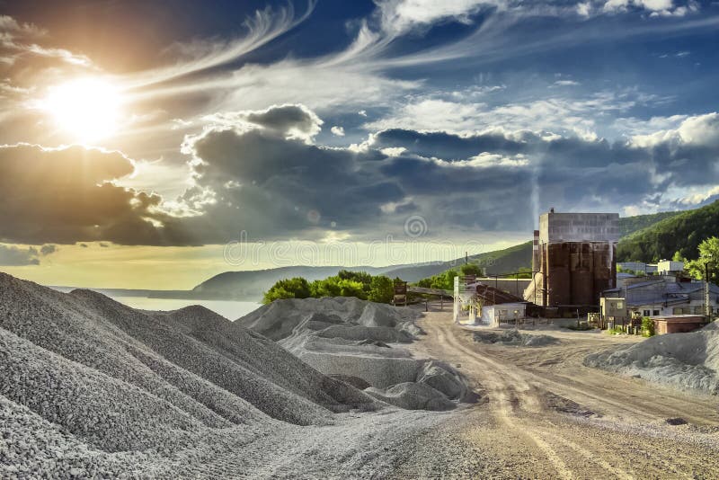 Part Of A Small Cement Factory Stock Image - Image of mining