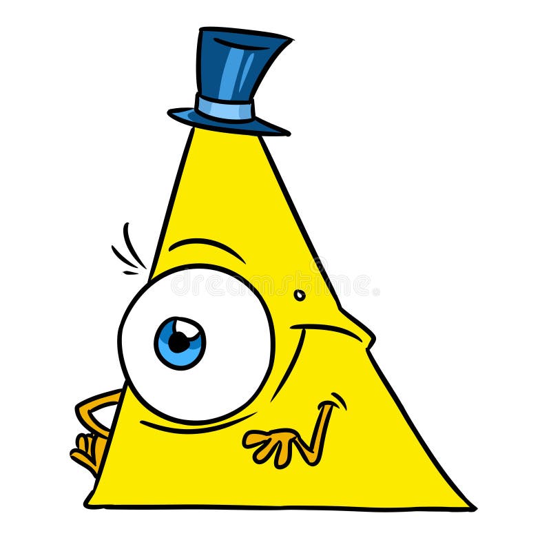 Small Character Freemasonry Pyramid Illustration Cartoon Character