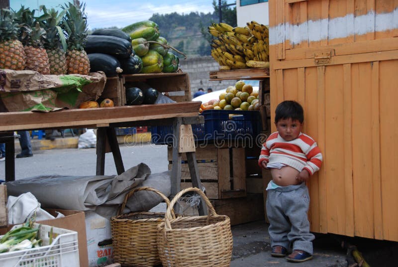 Small child in an Ecuadorian market