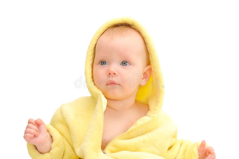 Small child in yellow hood