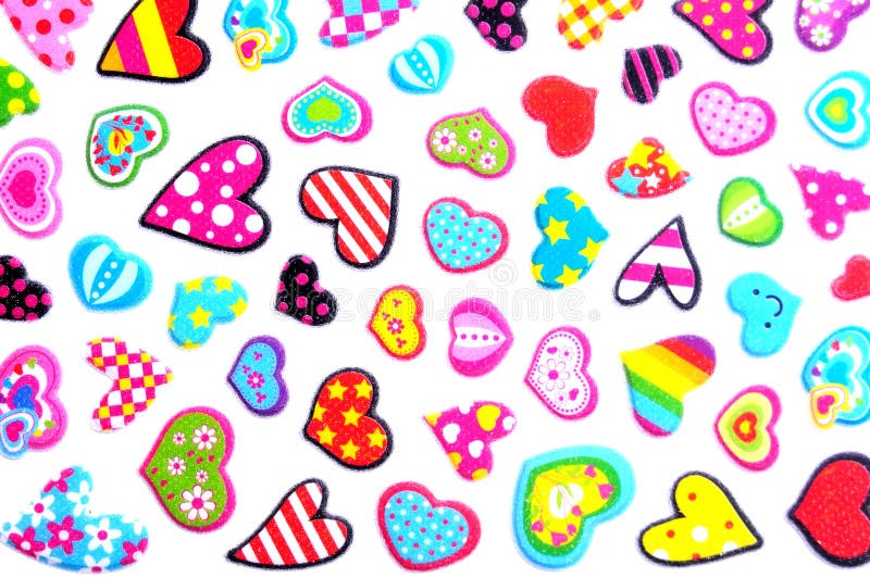 Small colorful hearts