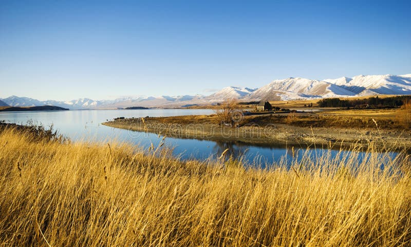 Small Cottage Rural Area View Mountain Lake Concept royalty free stock photos