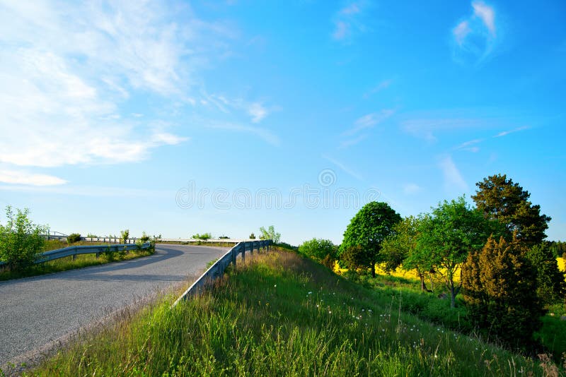 Small country road stock image. Image of green, blue - 24937829