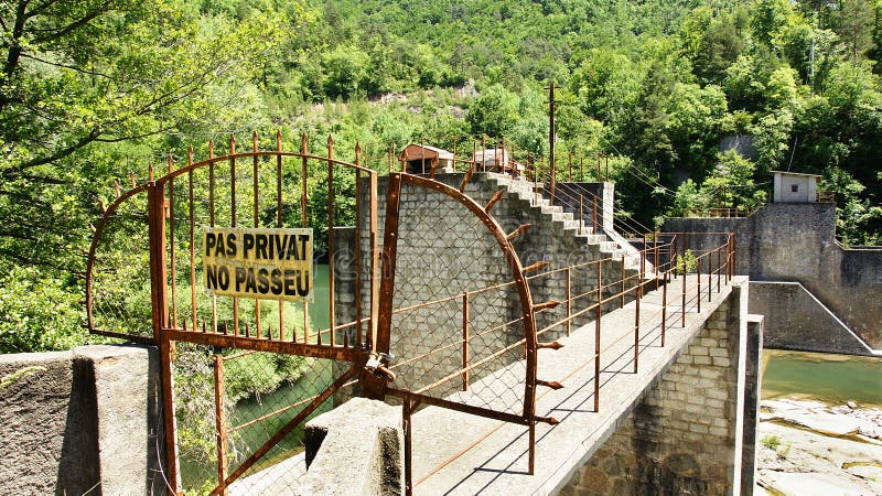 Small dam on the river Ter royalty free stock photos Small dam on the river Ter royalty free stock photos