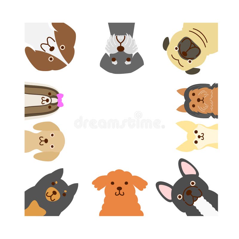Small dogs square frame stock illustration Small dogs square frame stock illustration