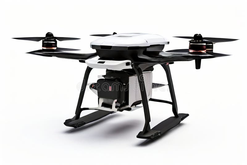 A small efficient delivery drone designed for quick urban delive royalty free illustration