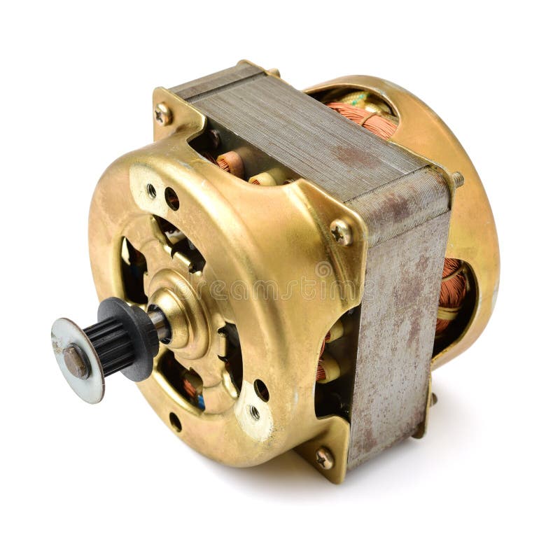 Small Electric Motor with Three Connecting Wires Stock Photo Image of