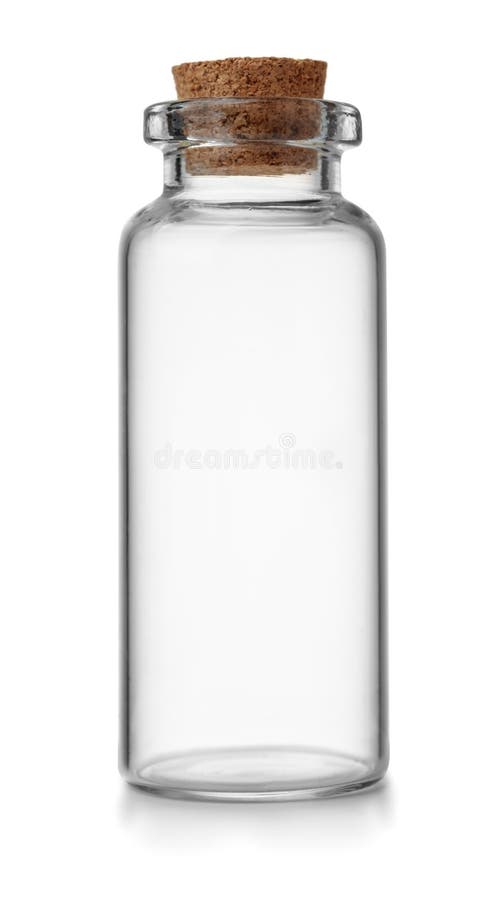 Small empty glass vial royalty free stock images