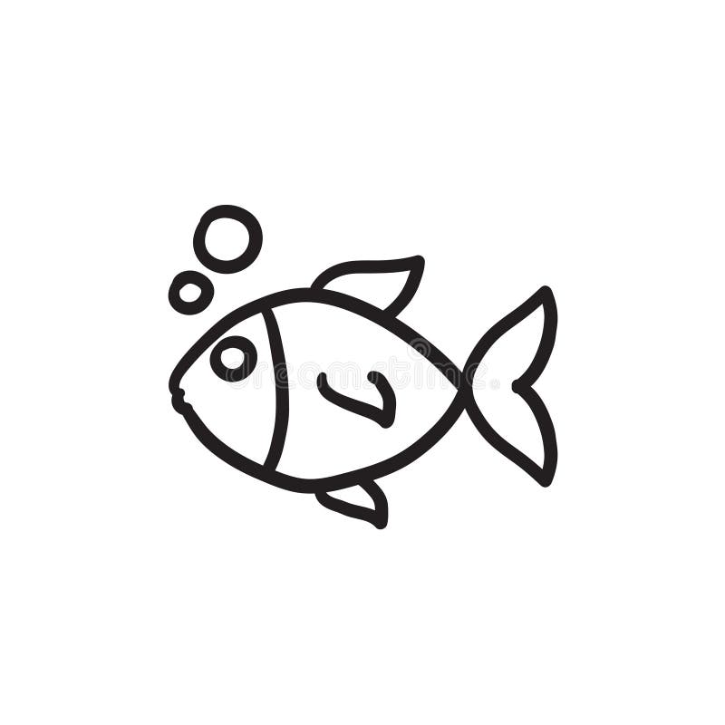 Small fish sketch icon. stock vector. Illustration of outline - 86629532