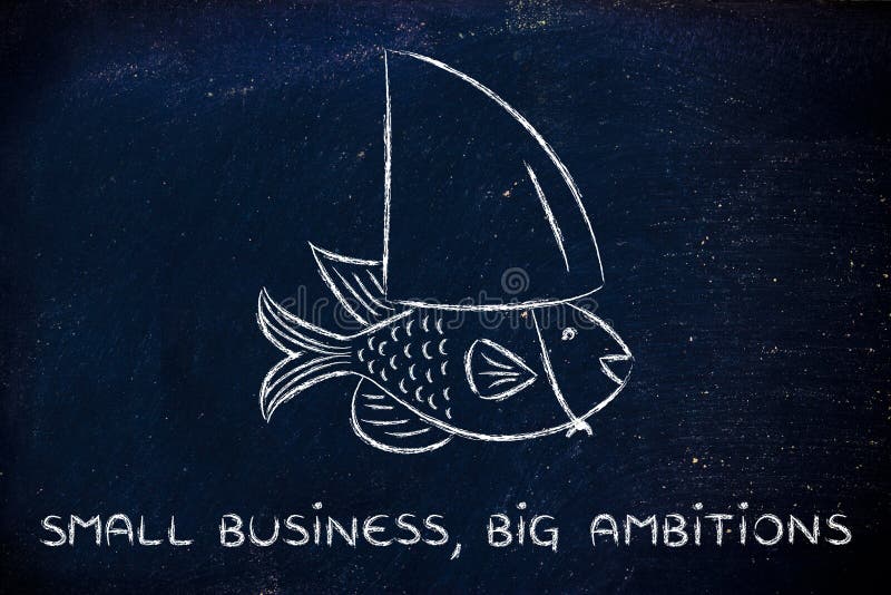 Small fish wearing a fake shark fin, concept of having big ambit royalty free stock photos Small fish wearing a fake shark fin, concept of having big ambit royalty free stock photos