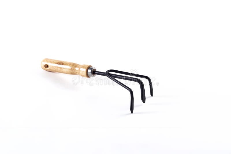 Small Gardening Fork Isolated on White Backgroun Stock Photo Image of shot, land 199849366