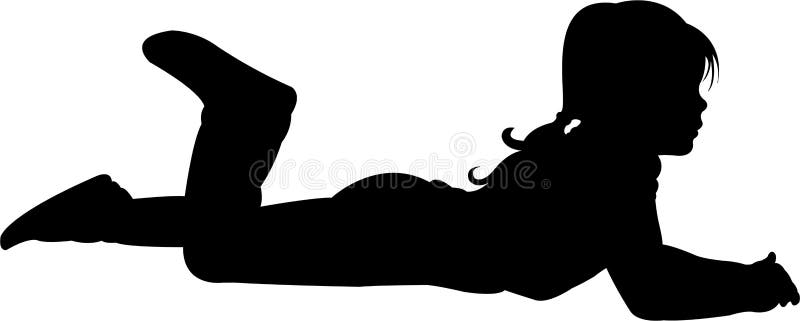 A girl body, lying down, silhouette