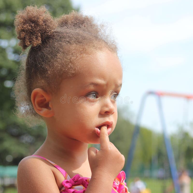 Small Girl of Mixed Heritage Stock Image Image of innocence, infant