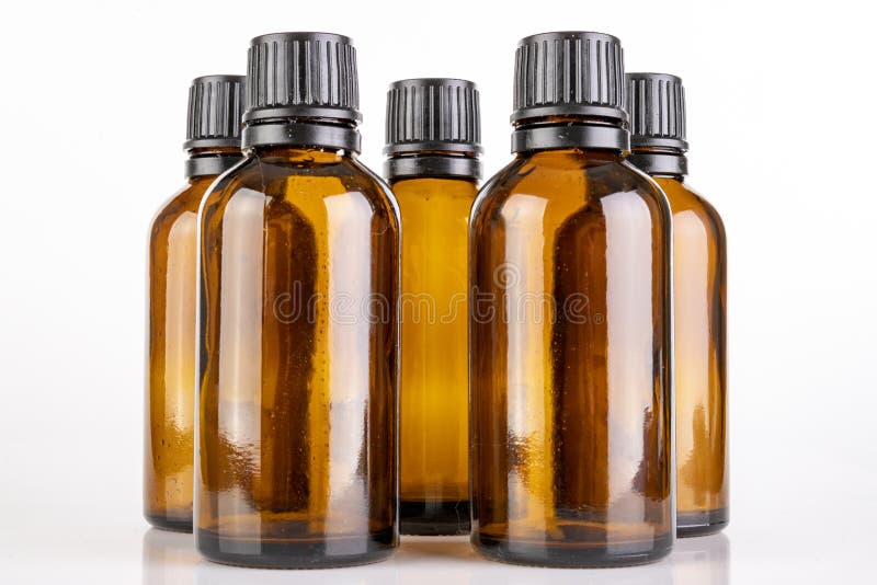 Small Glass Bottles for the Storage of Light-sensitive Liquids. Containers  Used in Pharmaceuticals Stock Image - Image of drink, drug: 201022967