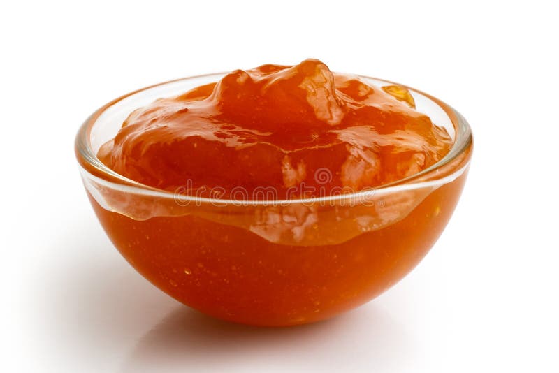 Small Glass Condiment Bowl of White Garlic and Herb Sauce. Isol Stock