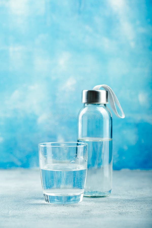 Small glass water bottle stock photo. Image of natural - 143132342