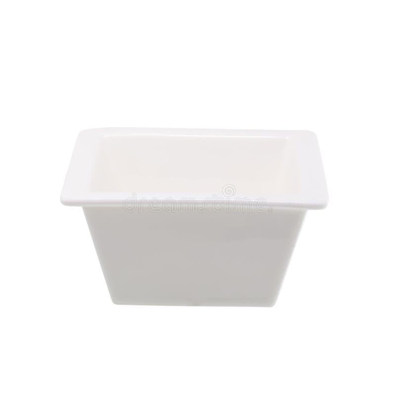 Small Glazed Ceramic Ramekin Isolated on White. Stock Image Image of