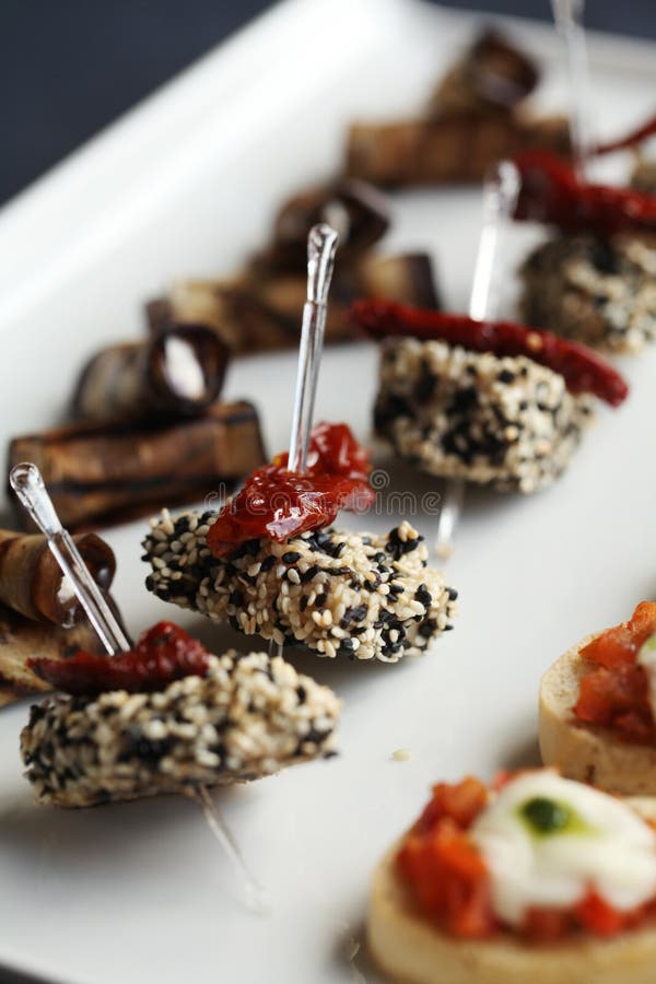 Closeup Image of Gourmet Snacks at the Party Stock Photo Image of