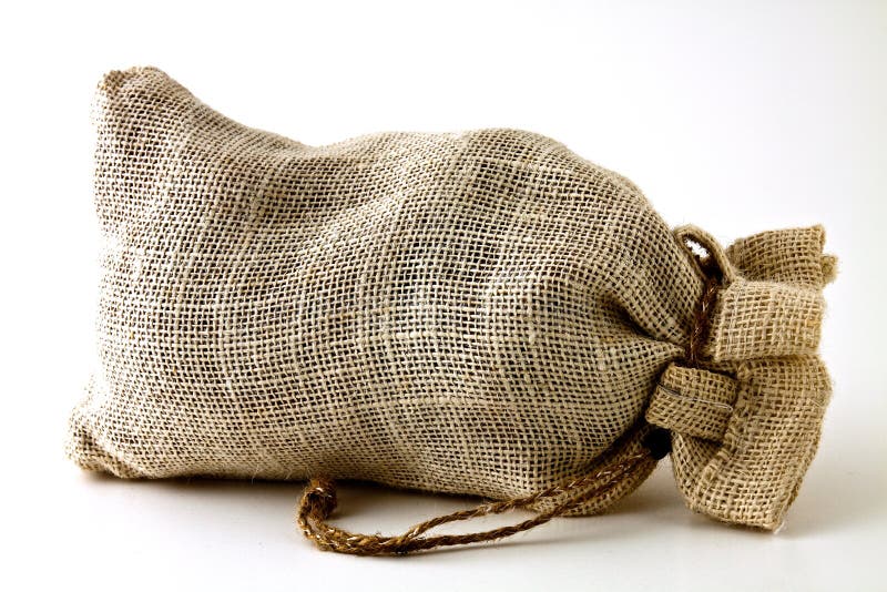 Small hemp bag stock image. Image of bank, small, material 22009397
