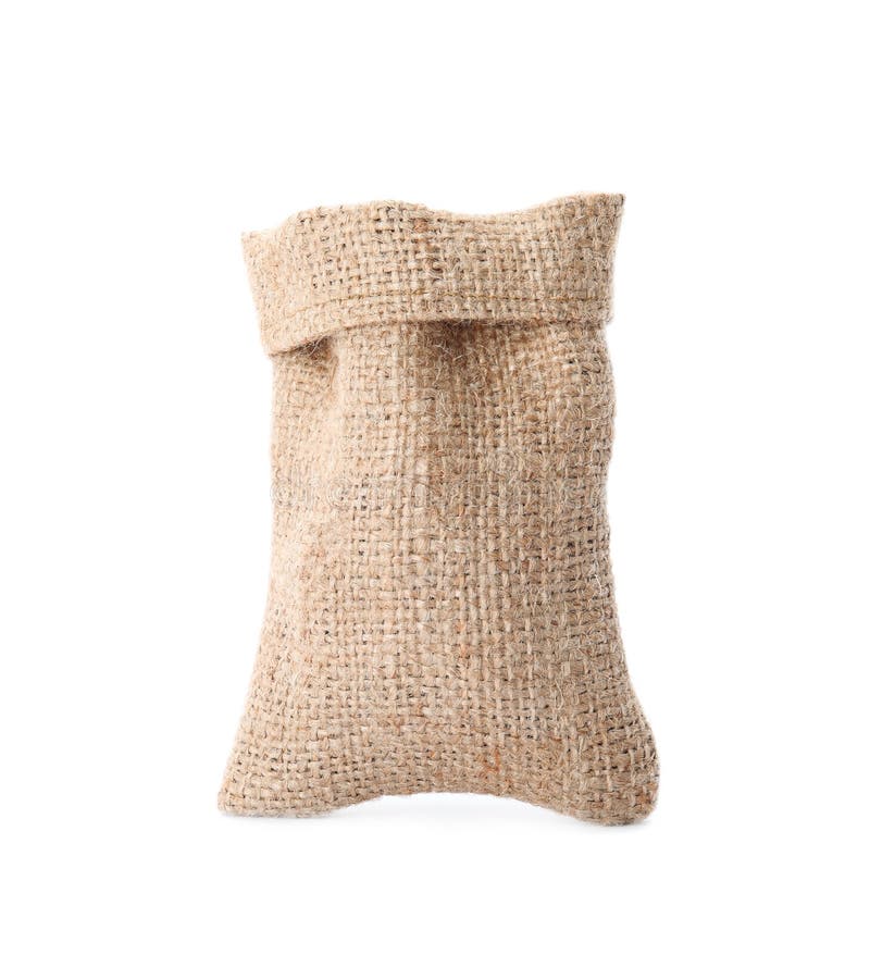 Small Hemp Bag on White Background Stock Image Image of small