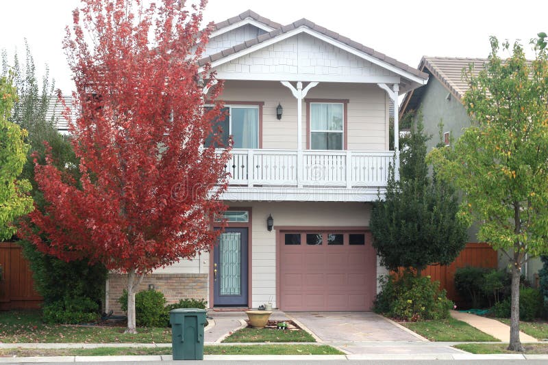 Small modern family house during autumn. Small modern family house during autumn