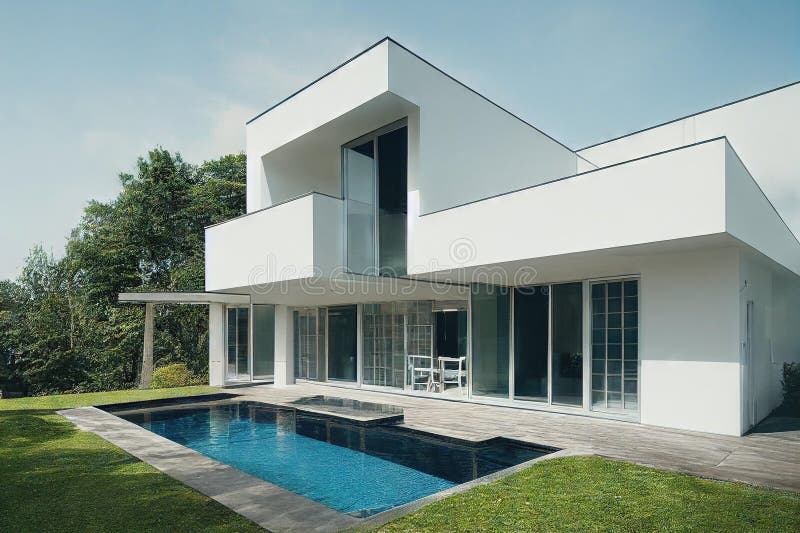 Small House in Village with Cozy House Exterior and Paths in Yard