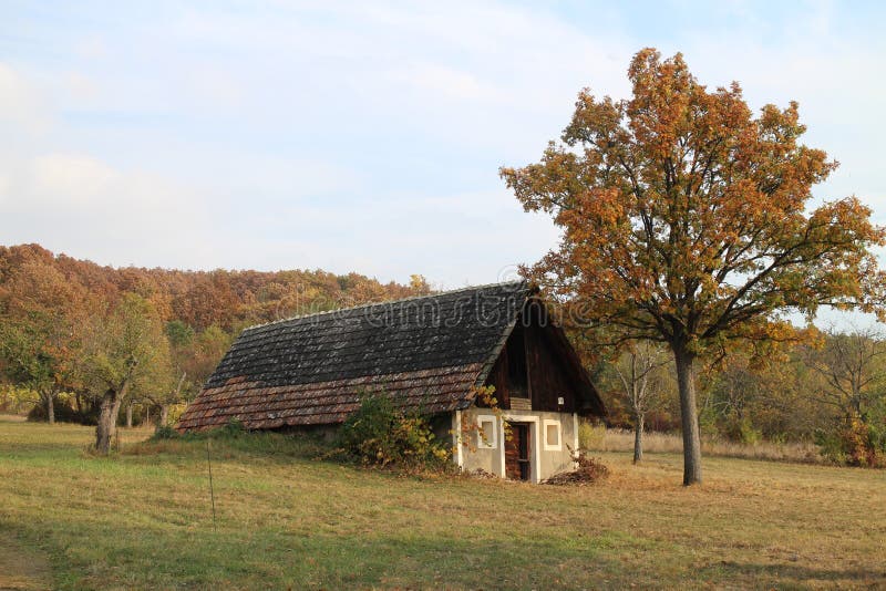 Domek s vinným sklípkem u přehrady Batovce, na Levicku