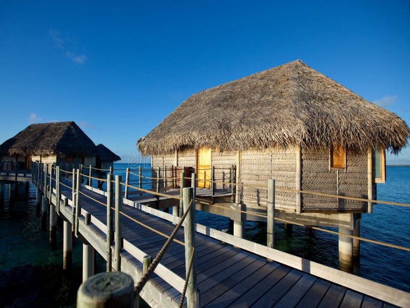 -small houses on water. stock photo. Image of reef, polynesia - 41593260