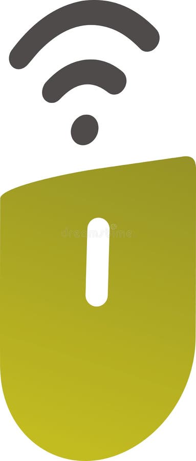 The drawing of a yellow computer mouse, a small hardware input device used by hand. Illustration, vector or cartoon. stock illustration