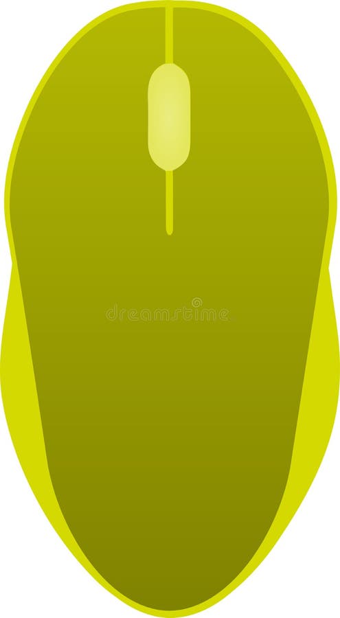 The drawing of a dark yellow or gold computer mouse, a small hardware input device used by hand. Illustration, vector or cartoon. royalty free illustration