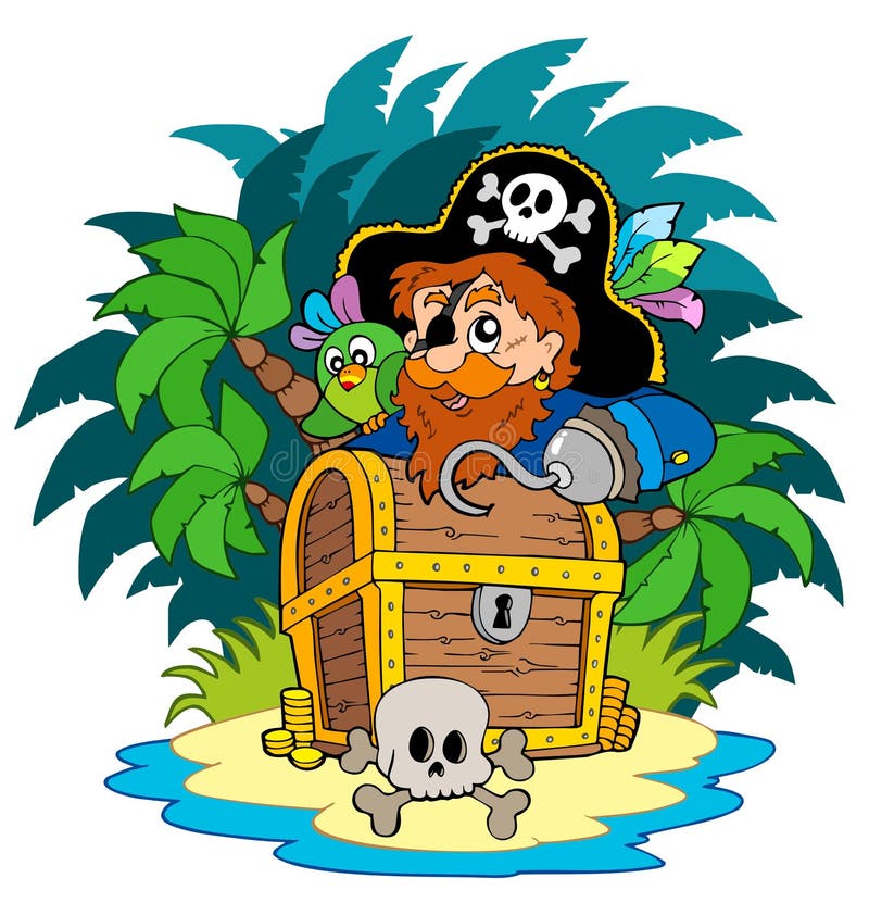 Small Island and Pirate with Hook Stock Vector - Illustration of hide ...