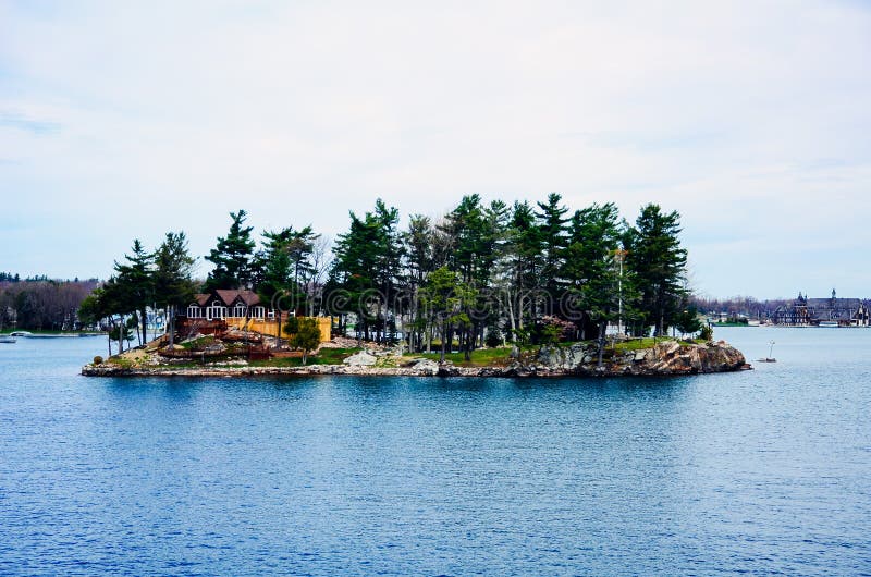 A Small Island in Saint Lawrence River Stock Photo Image of lake